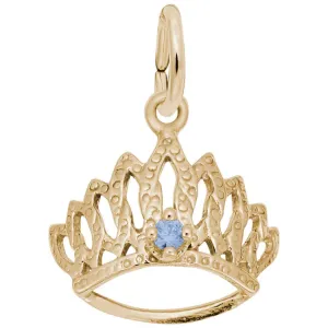 10 KT TIARA W/BIRTHSTONE-MAR