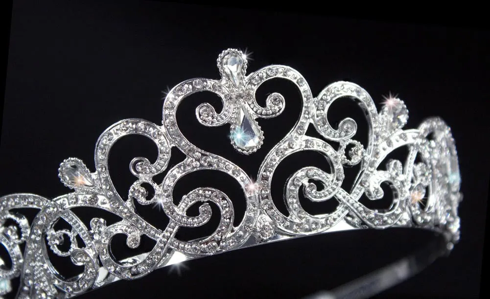 #16517 Pave Princess Tiara with Combs - 1.75"