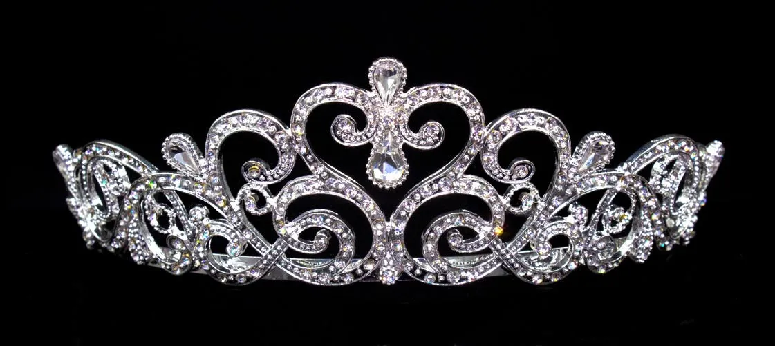 #16517 Pave Princess Tiara with Combs - 1.75"