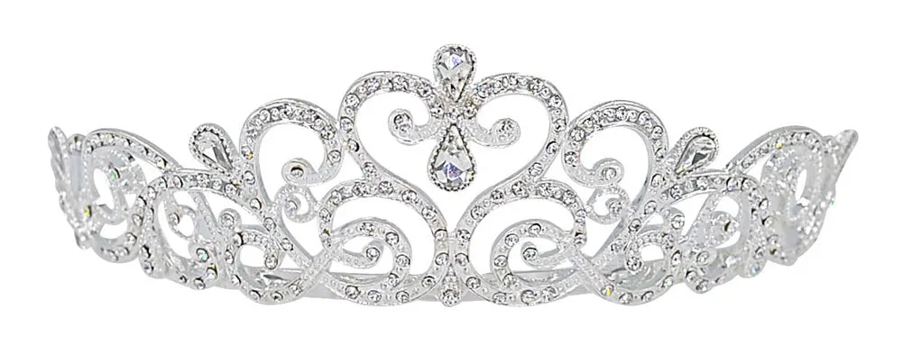 #16517 Pave Princess Tiara with Combs - 1.75"