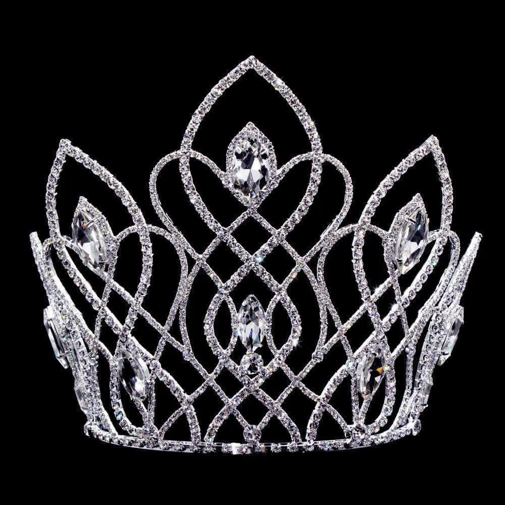 #16649 Vaulted Navette Tiara with Combs - 7.25"