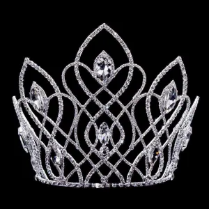 #16649 Vaulted Navette Tiara with Combs - 7.25"