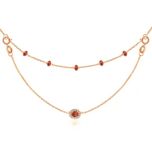 18k Gold 2 Ways By The Yard Ruby Bead Necklace