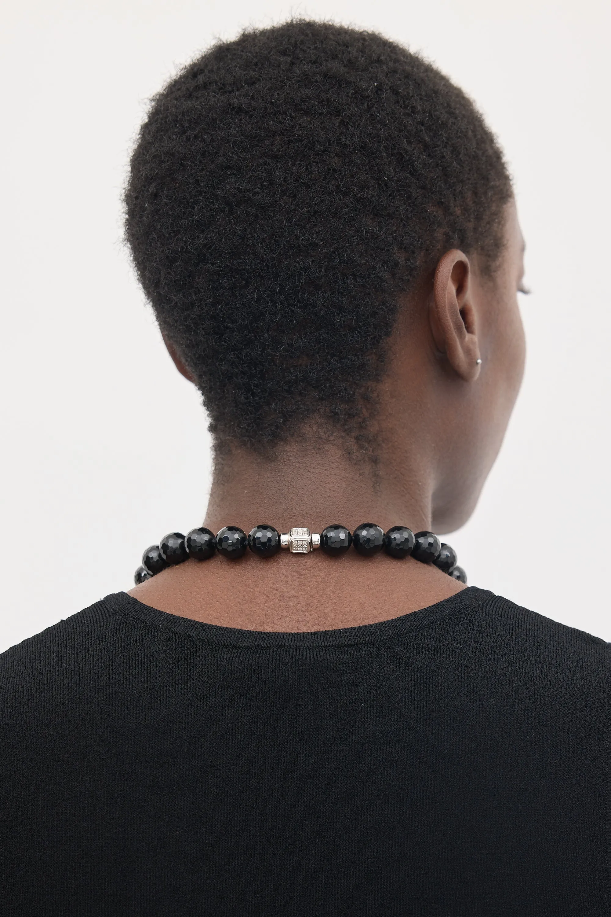 18K White Gold & Onyx Necklace