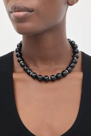 18K White Gold & Onyx Necklace