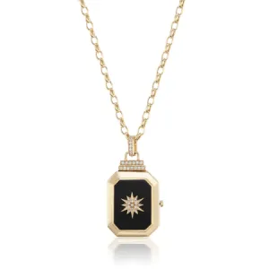 18K Yellow Gold Le Stelle Star Onyx Locket