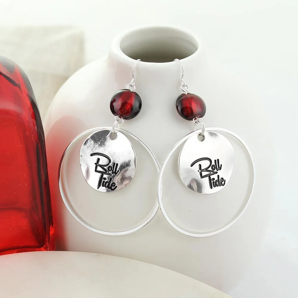 Alabama Slogan Disc Earrings