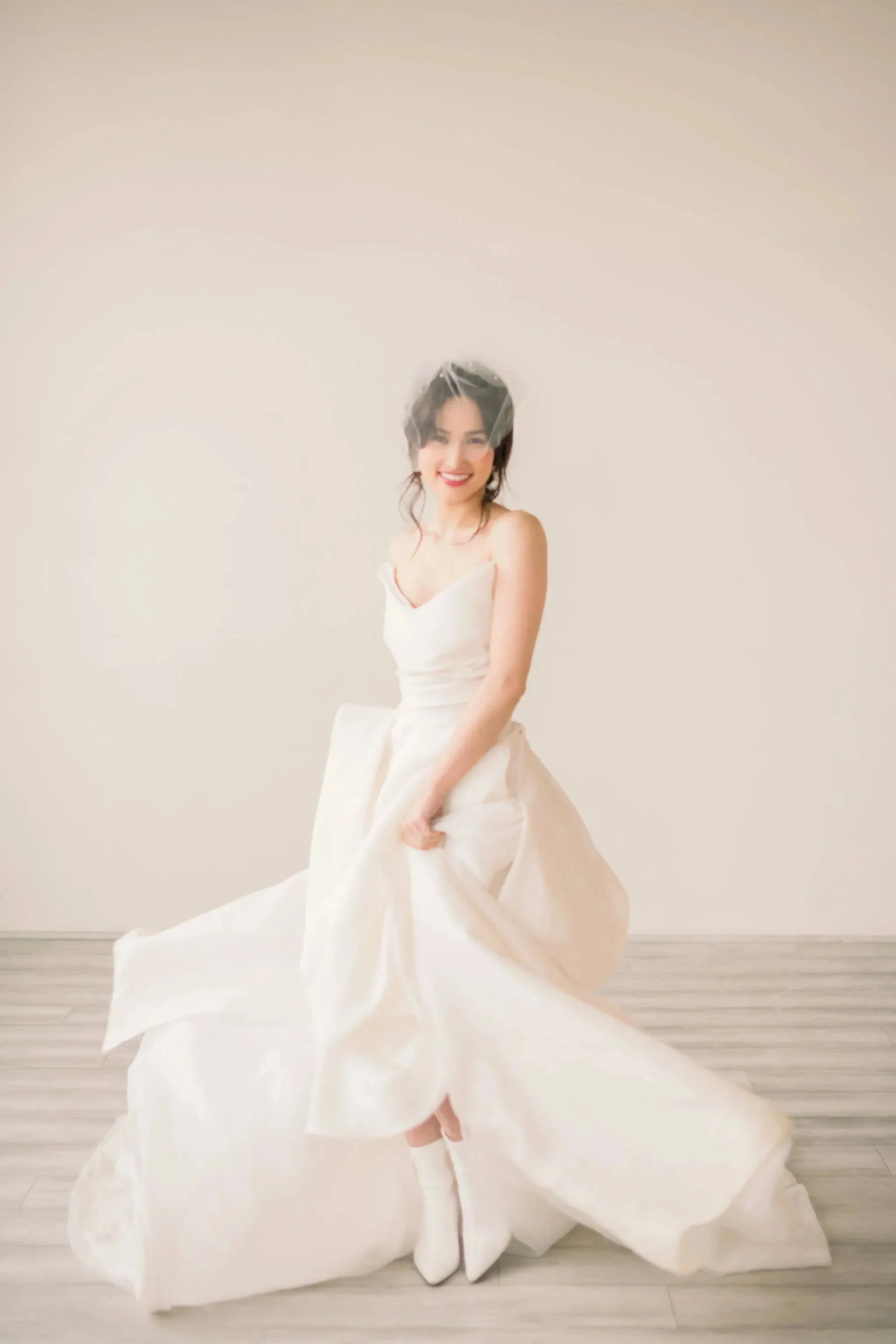 Birdcage veil - Tulle birdcage veil with light pearl accents - Ready to ship