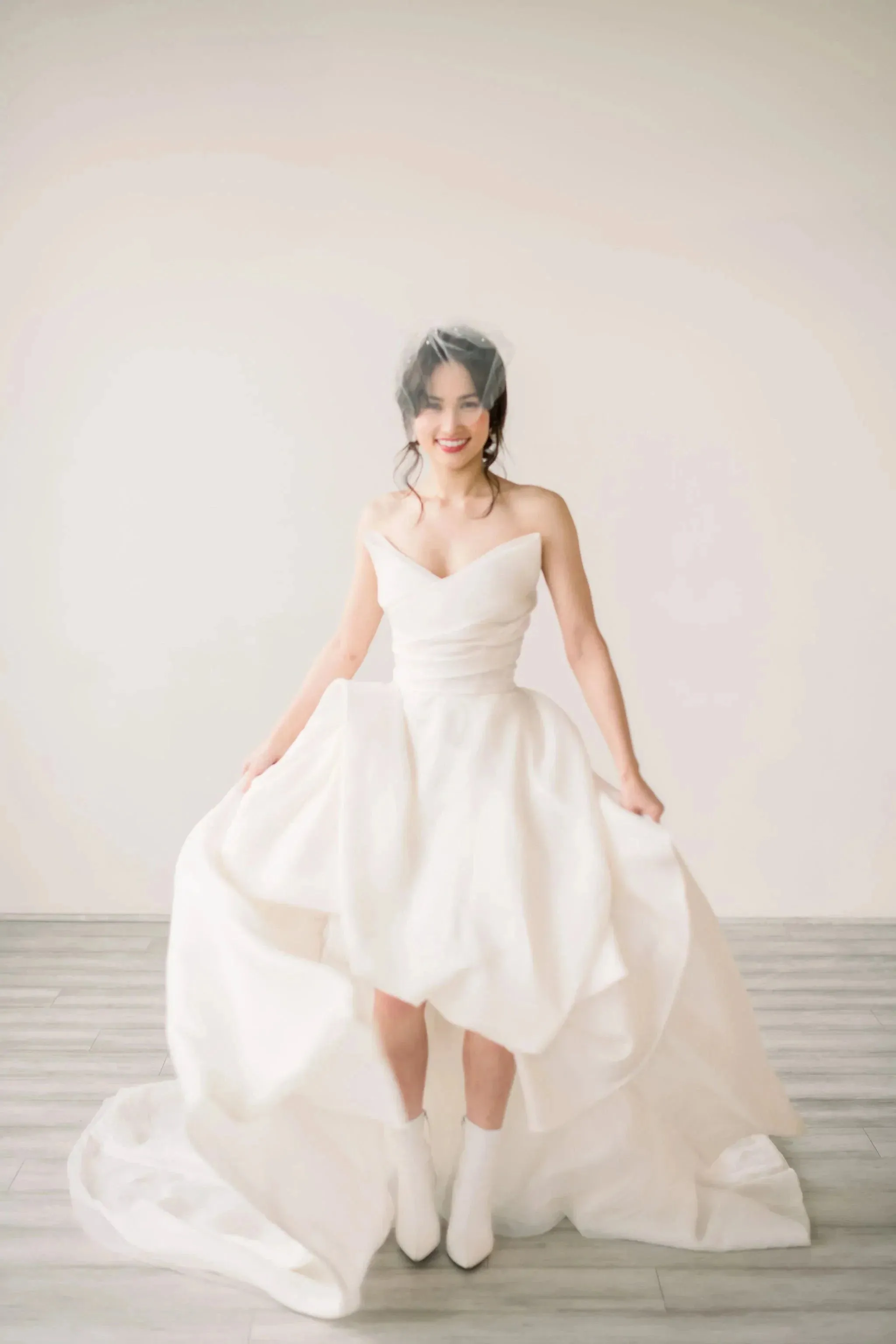 Birdcage veil - Tulle birdcage veil with light pearl accents - Ready to ship