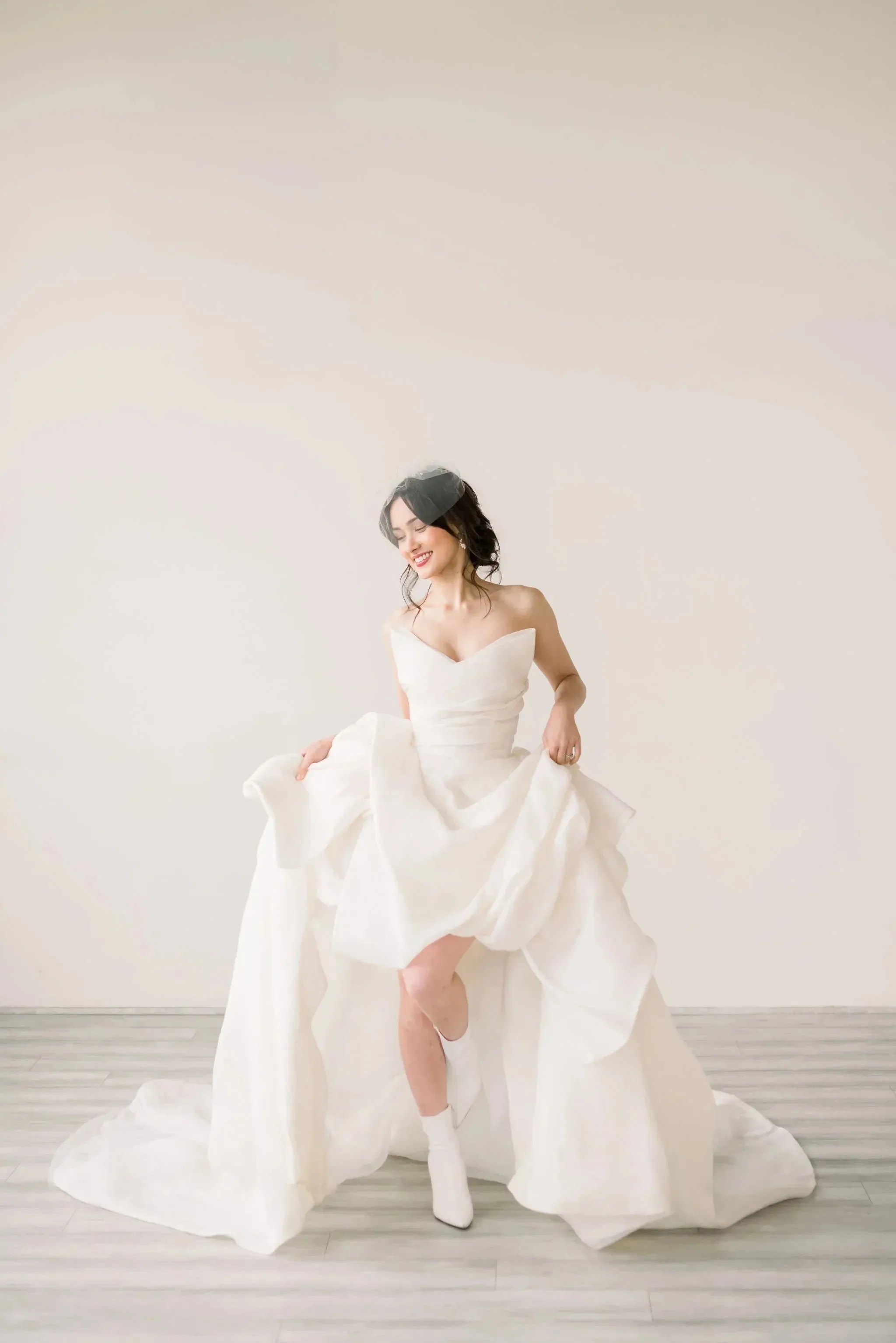 Birdcage veil - Tulle birdcage veil with light pearl accents - Ready to ship