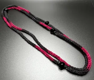 Black and Wine Reclaimed Merino and Faceted Onyx Necklace