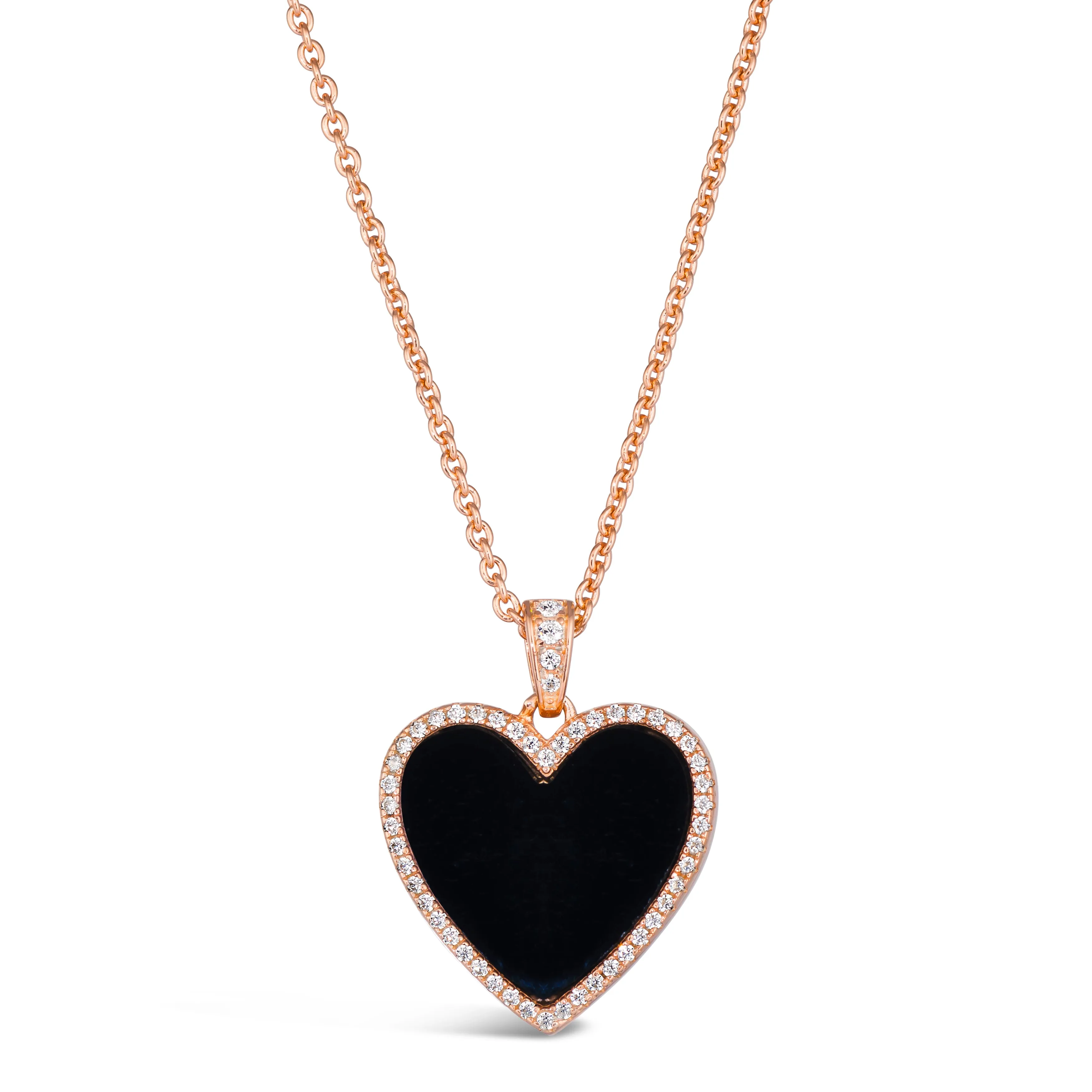 Black Onyx Heart Necklace