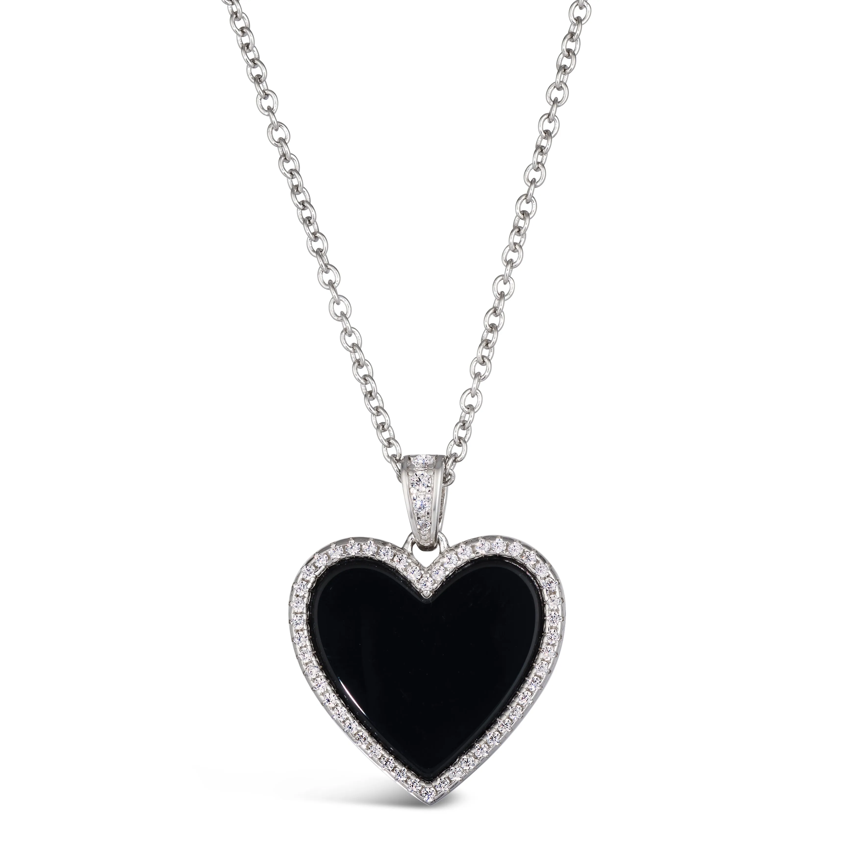 Black Onyx Heart Necklace