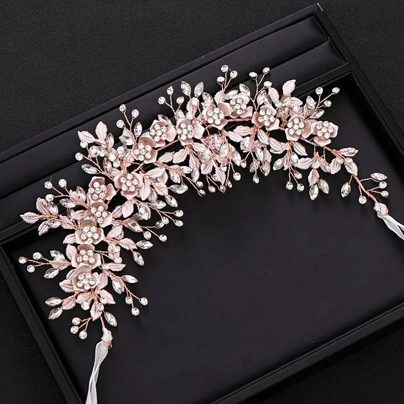 Bridal Flower Headband Prom Tiara Wedding Hair Accessories Headdress