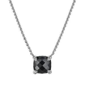 Chatelaine® Pendant Necklace with Black Onyx and Diamonds