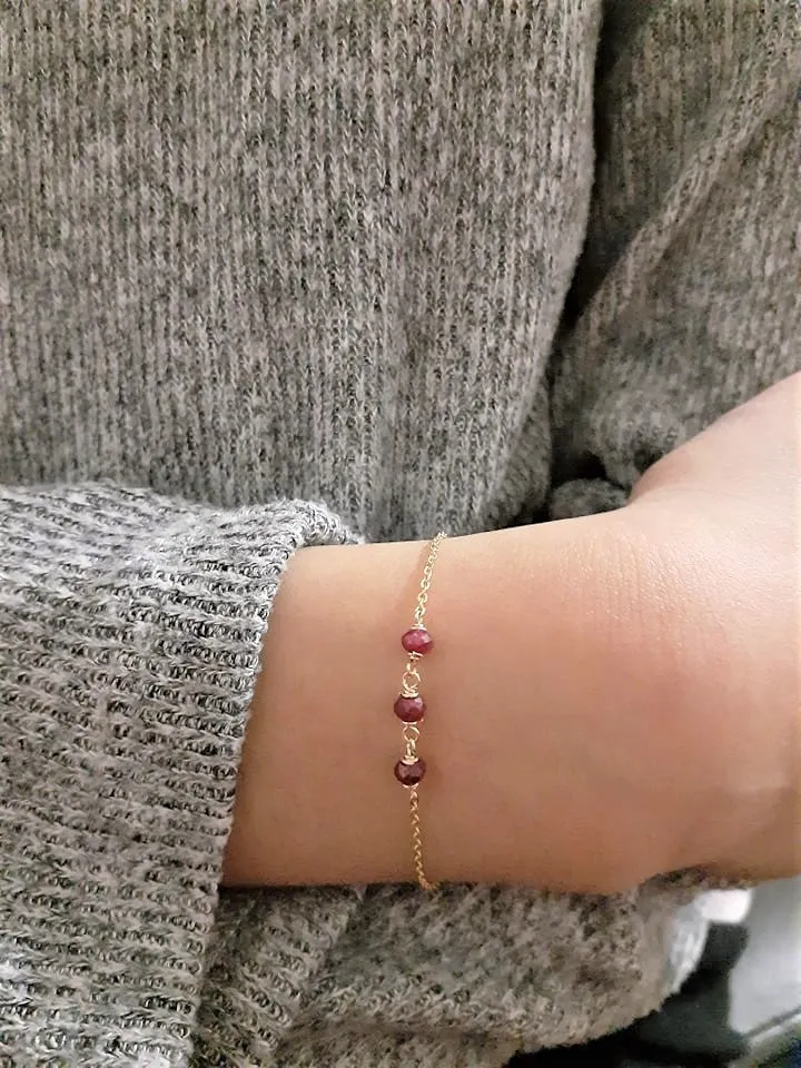 Dainty Ruby Bracelet