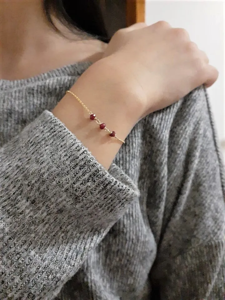 Dainty Ruby Bracelet