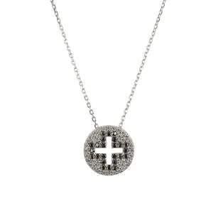 DIVINITY CUT OUT CROSS STERLING SILVER NECKLACE
