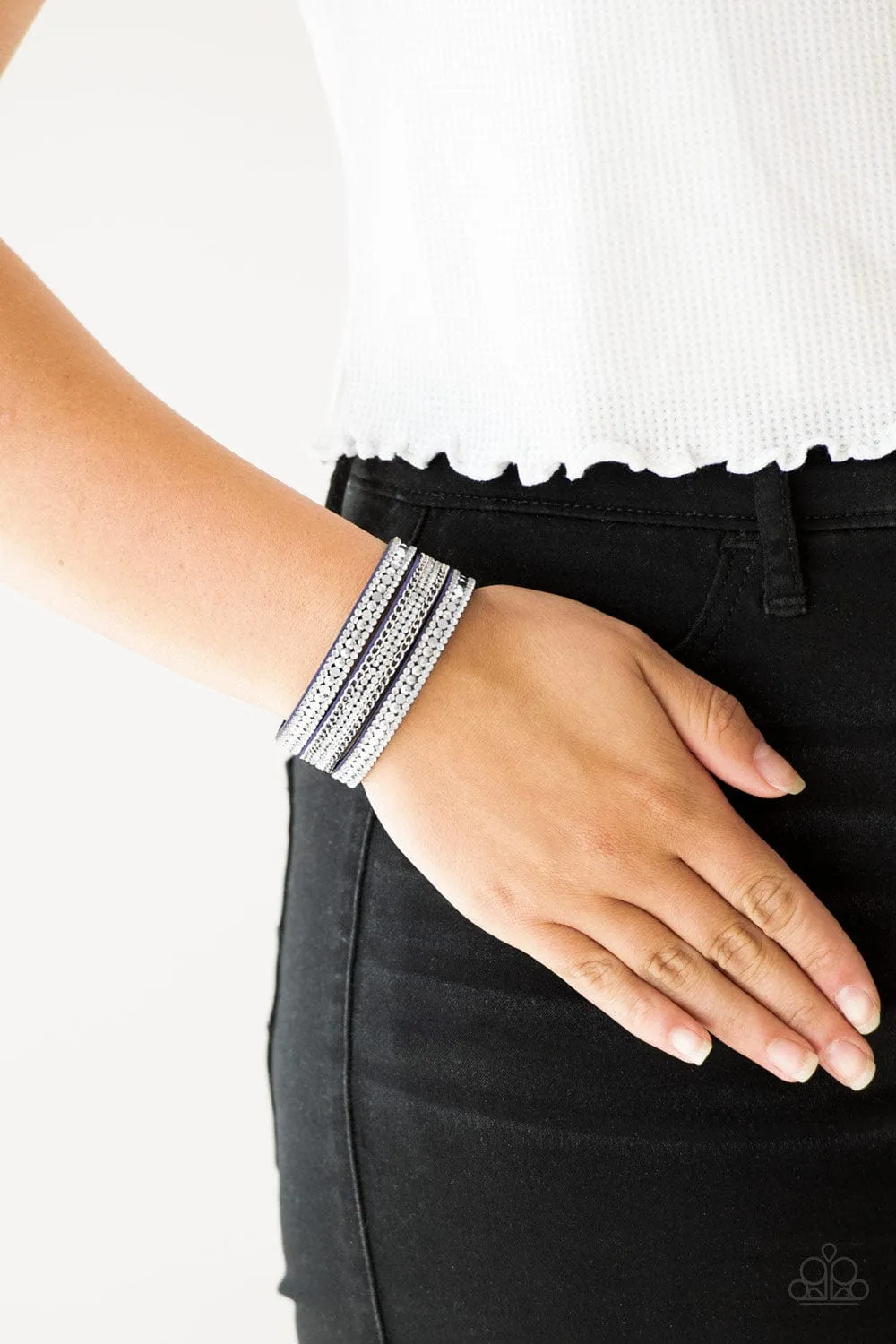 Fashion Fanatic - Blue Rhinestone Women's Bracelet