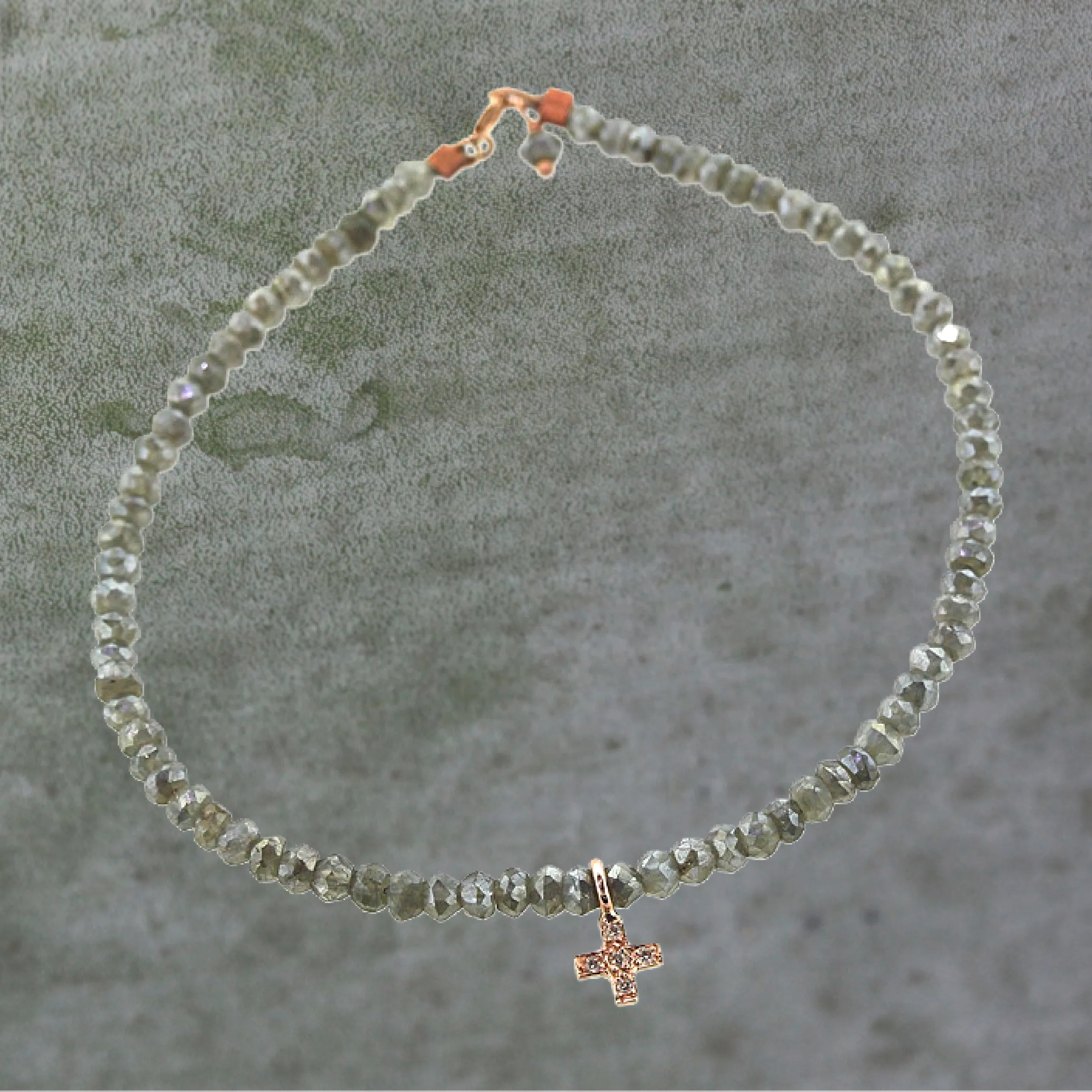 Gemstone and Diamond Cross Bracelet