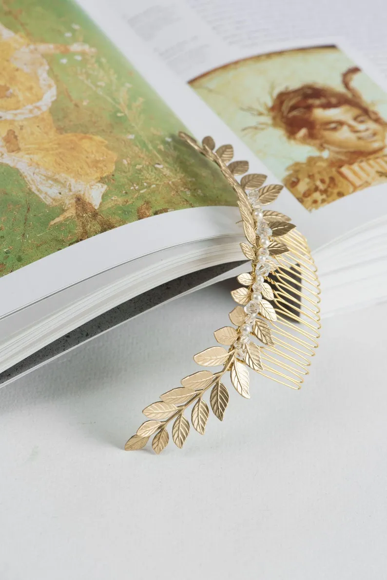 Grecian style laurel headpiece gold or silver