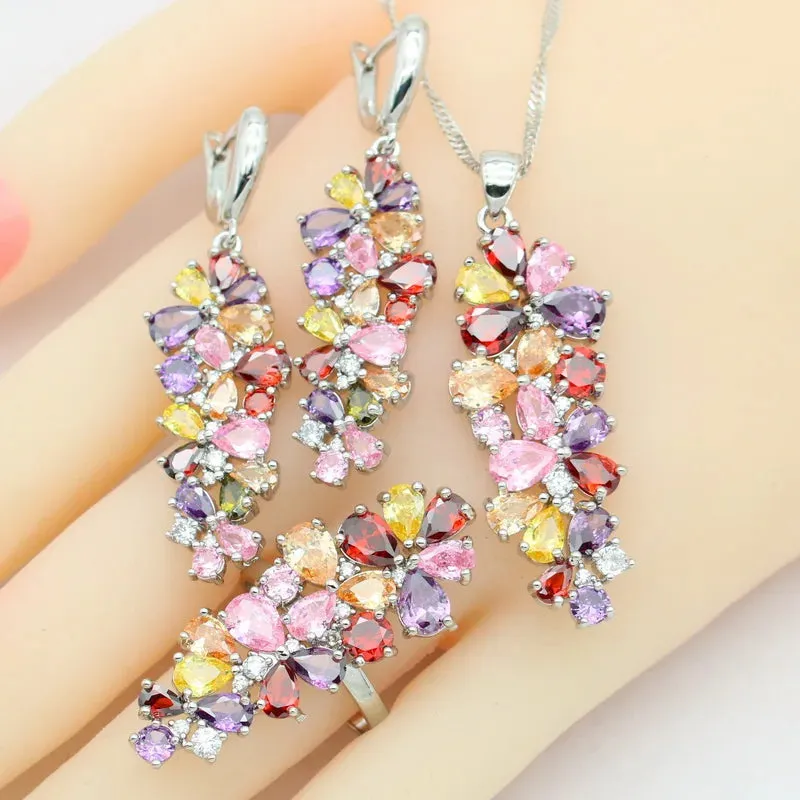 Green Peridot 925 Stamp Jewelry Sets for Women