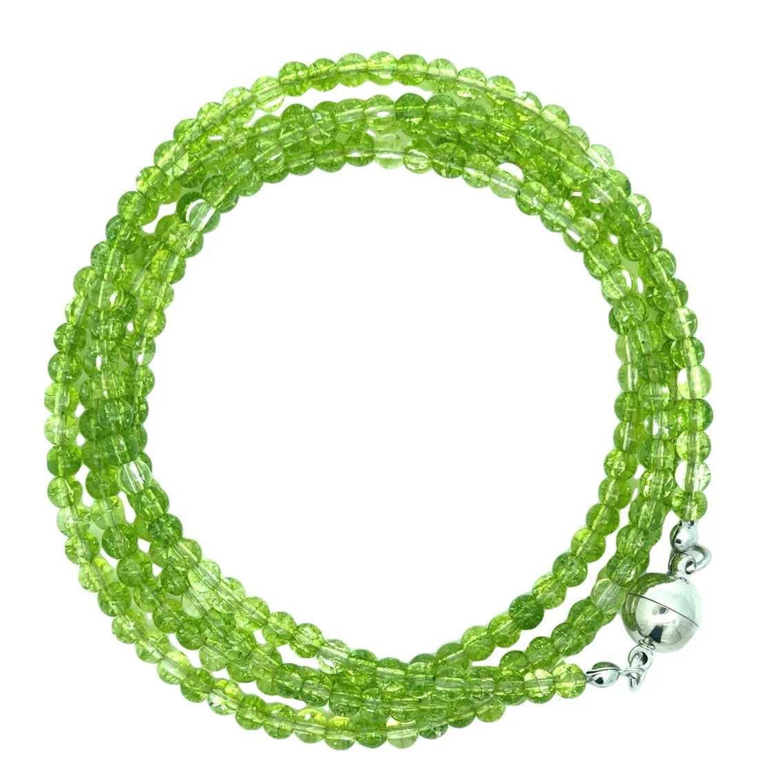 Long Strand Necklace - Cracked Peridot