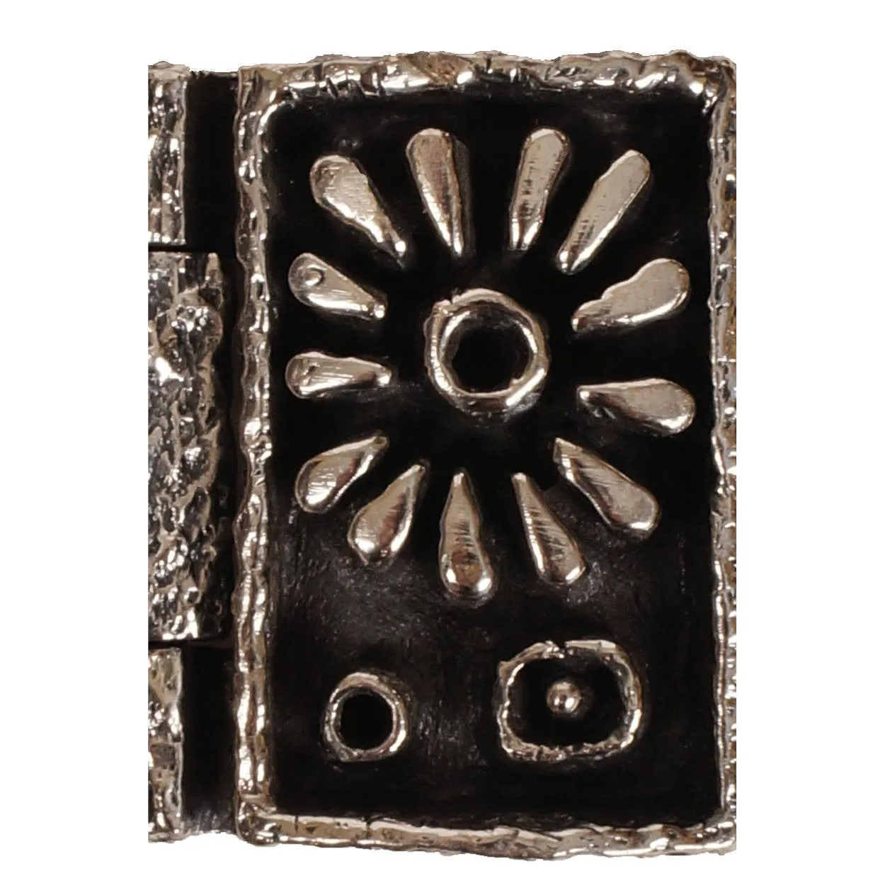 Massive Brutalist Gilles Guy Vidal Daisy Cuff Bracelet Modernist Plated Pewter Unused