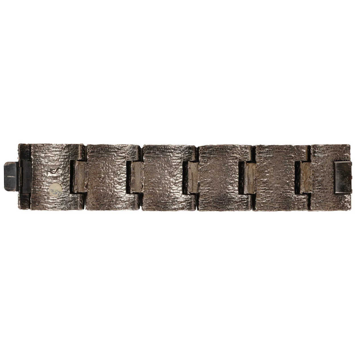 Massive Brutalist Gilles Guy Vidal Daisy Cuff Bracelet Modernist Plated Pewter Unused