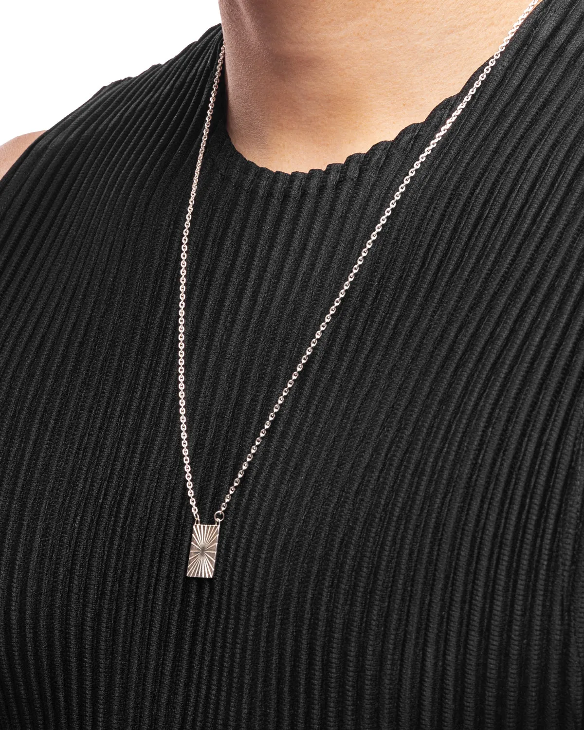 Mother of Pearl Escapulario Necklace Silver