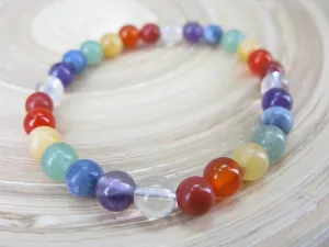Multi Natural Colot Gemstone Elastic Bracelet