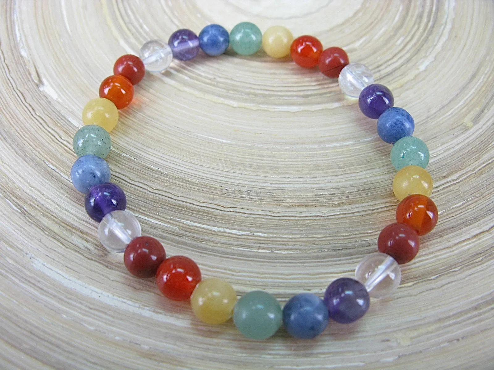 Multi Natural Colot Gemstone Elastic Bracelet