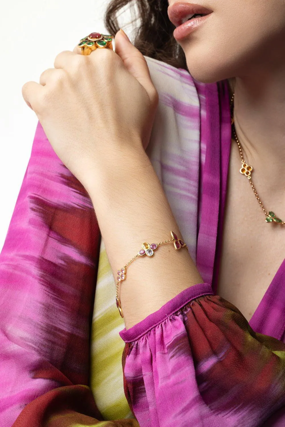 Multi Sapphire Mix Shape Bracelet