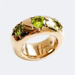 Organic Bronze Star Ring With Peridot