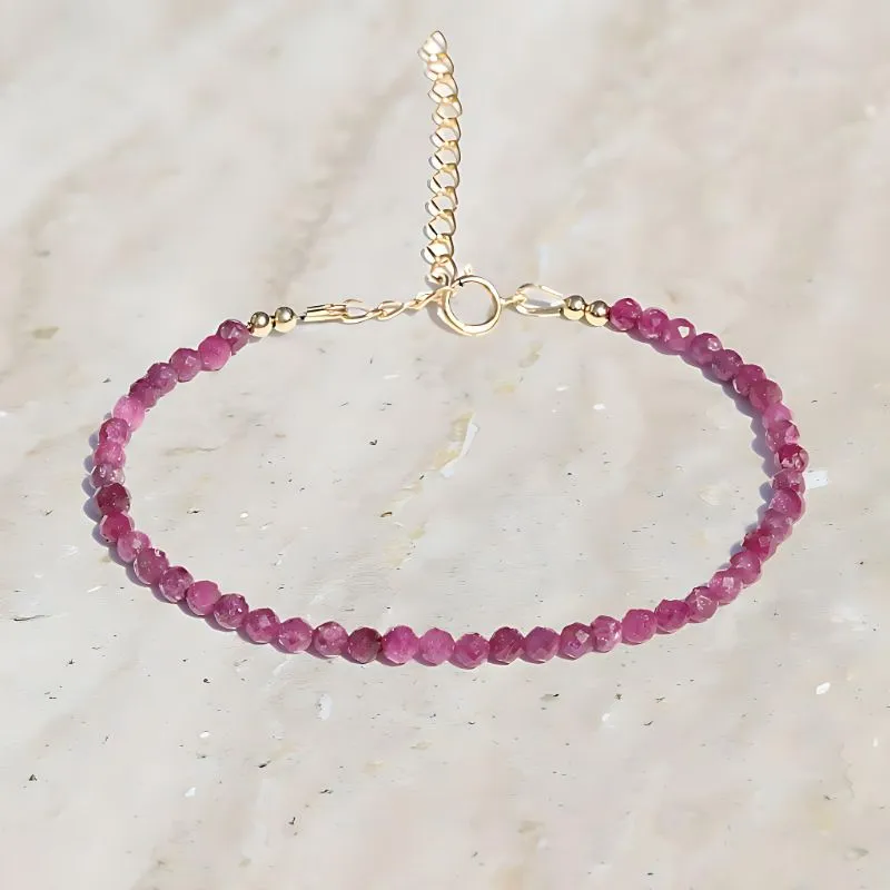 Raw Ruby Delicate Bracelet