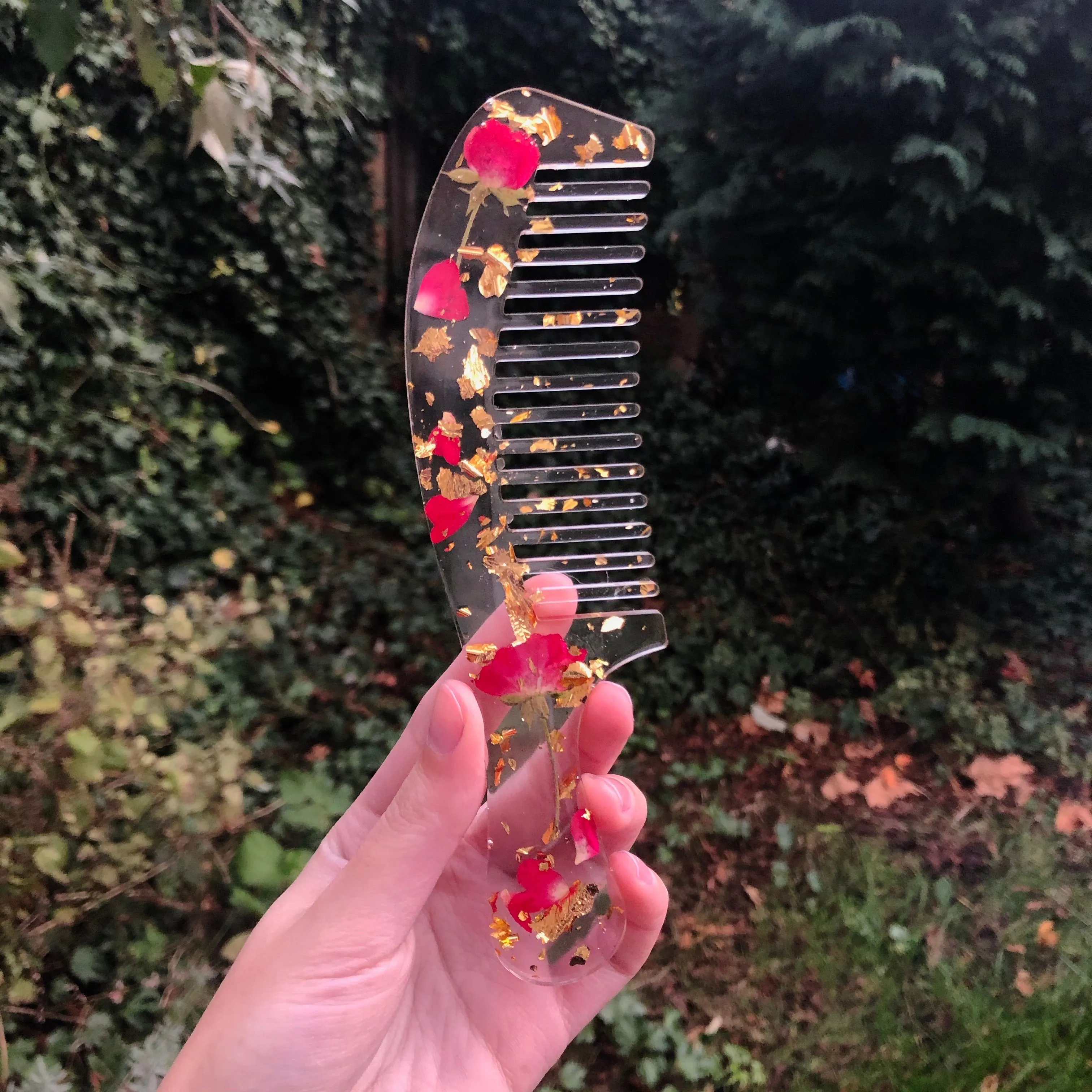 Rose & Gold Resin Comb