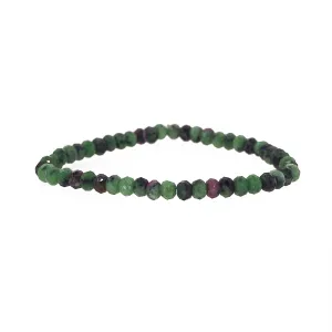 Ruby Zoisite Faceted Rondelle 4mm