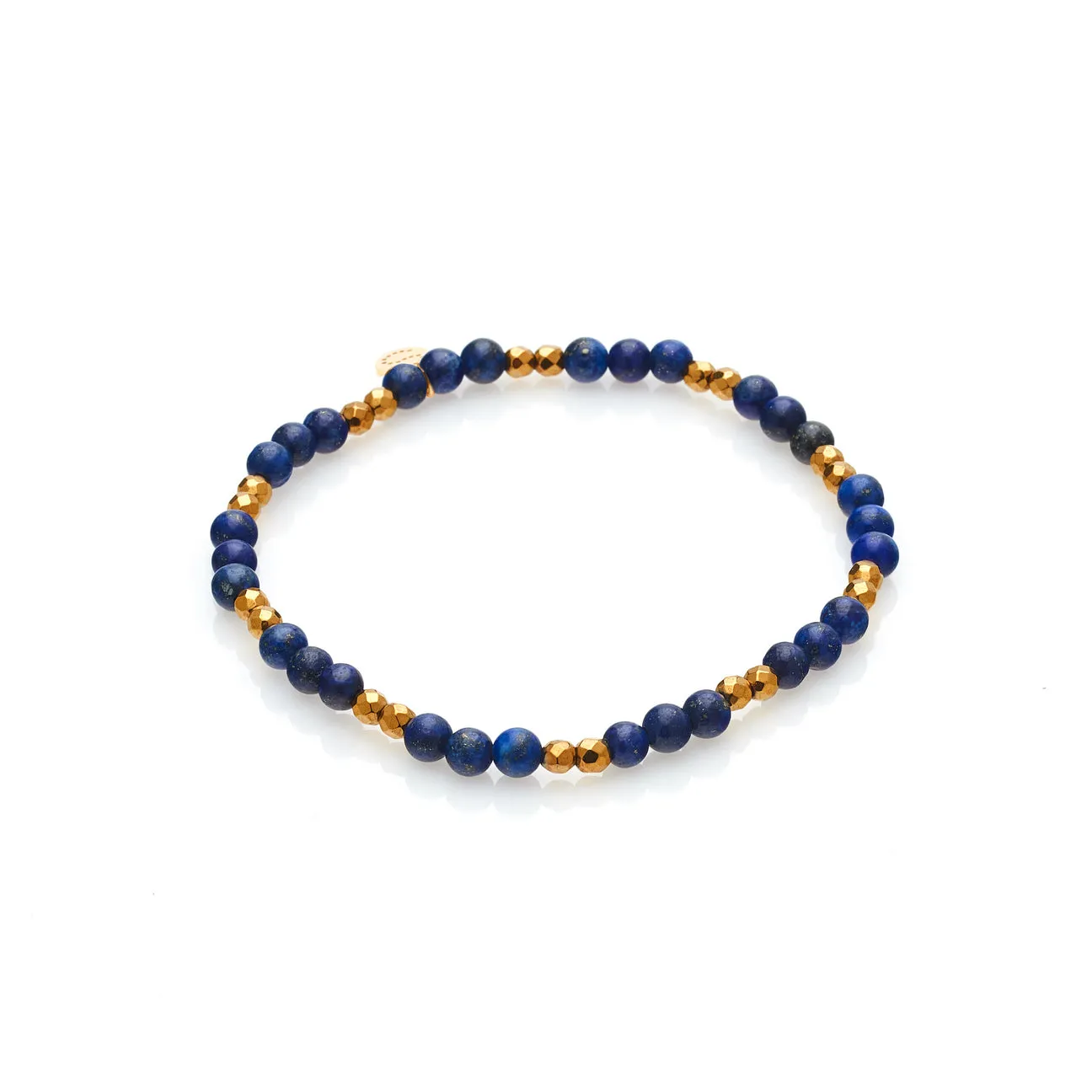 Silk & Steel Sequence Bracelet - Blue Lapis Lazuli/Gold