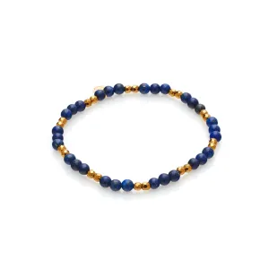 Silk & Steel Sequence Bracelet - Blue Lapis Lazuli/Gold