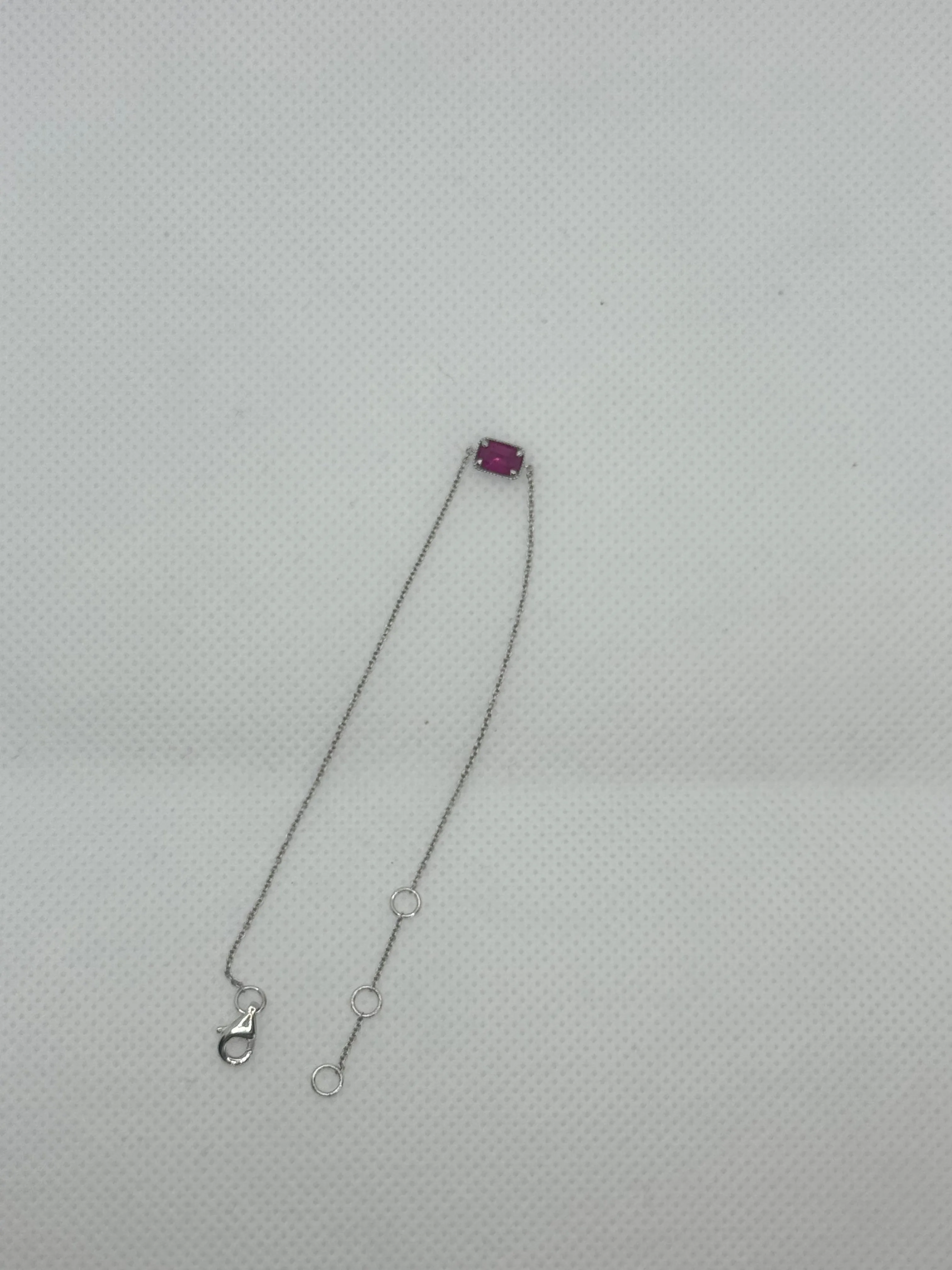 Single Milgrain Bezel Ruby Bracelet