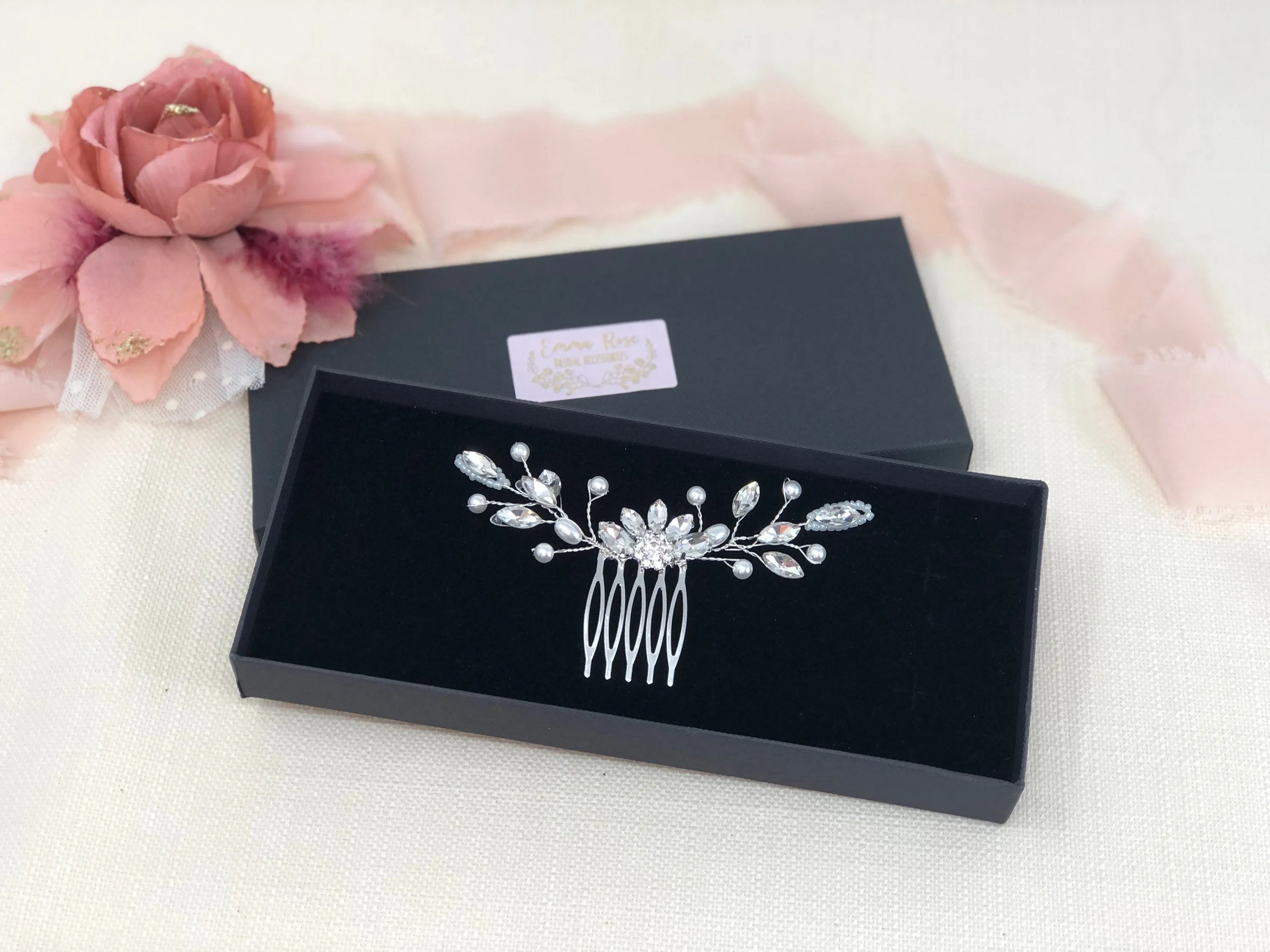 Small Bridal Hair Comb, Bridesmaid Comb, Silver Wedding Hair Pin, Bridal Hair Accessory