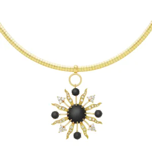 Soleil Pendant Necklace with Black Onyx & Diamonds