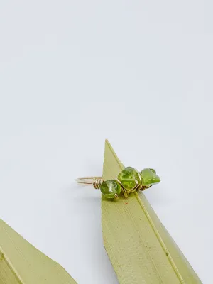 Stackable Wire Wrapped Ring | Peridot