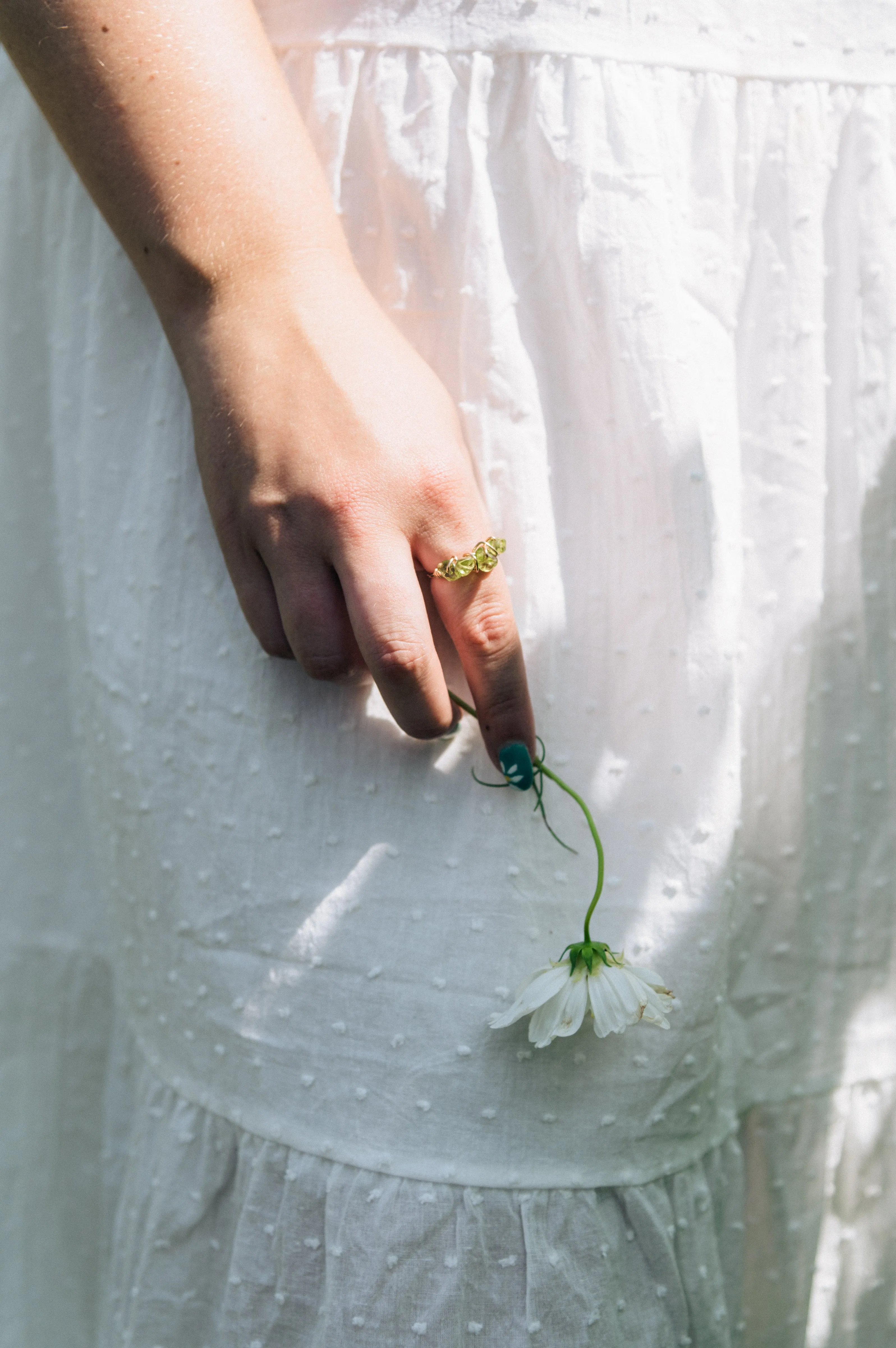 Stackable Wire Wrapped Ring | Peridot