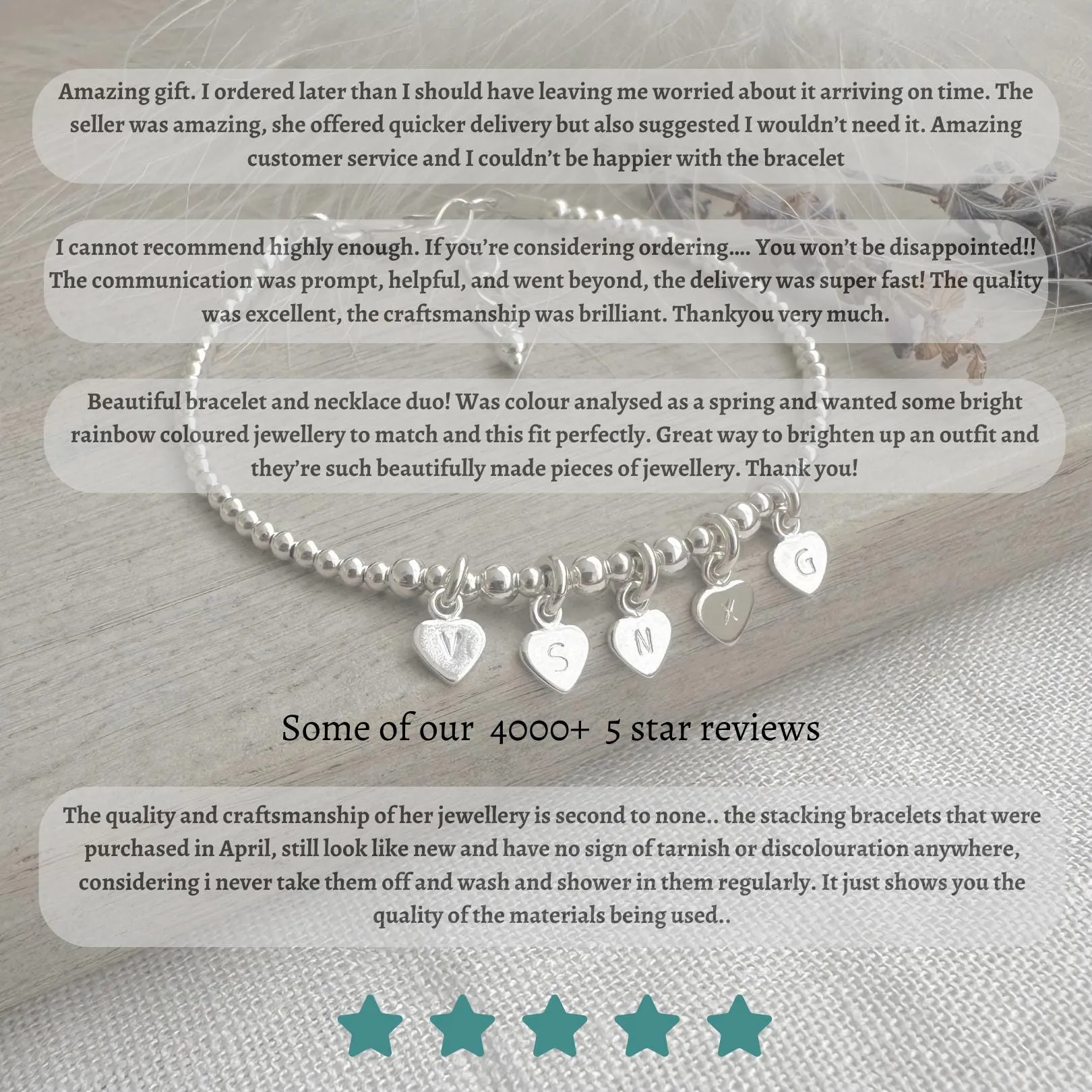 Sterling Silver Bracelet Family Birthstones Beaded Jewellery Gifts for women
