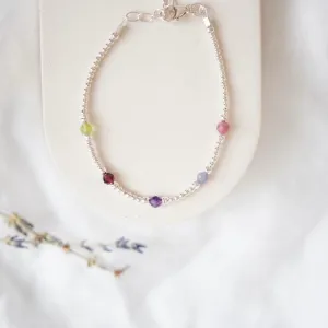 Sterling Silver Bracelet Family Birthstones Beaded Jewellery Gifts for women