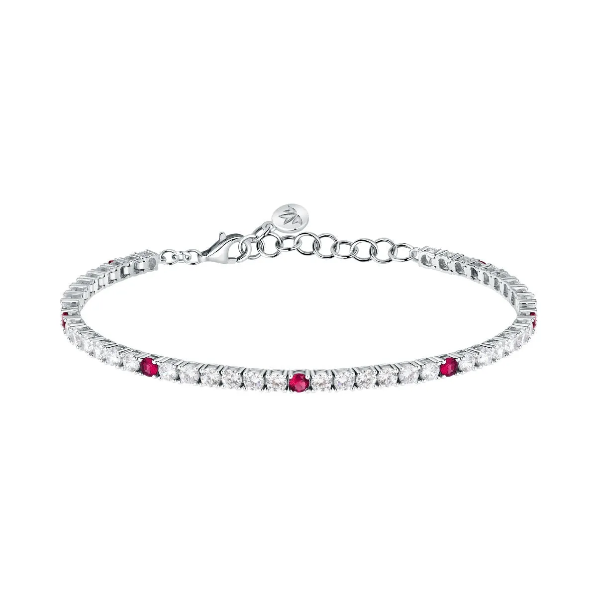 tesori bracelet 925 silver white & ruby solo  cz 19cm