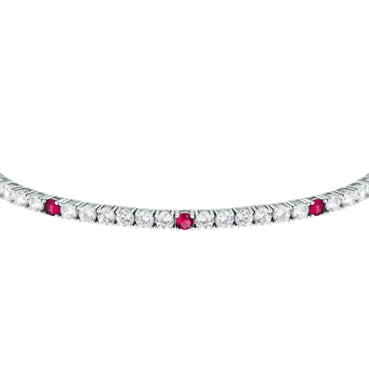 tesori bracelet 925 silver white & ruby solo  cz 19cm