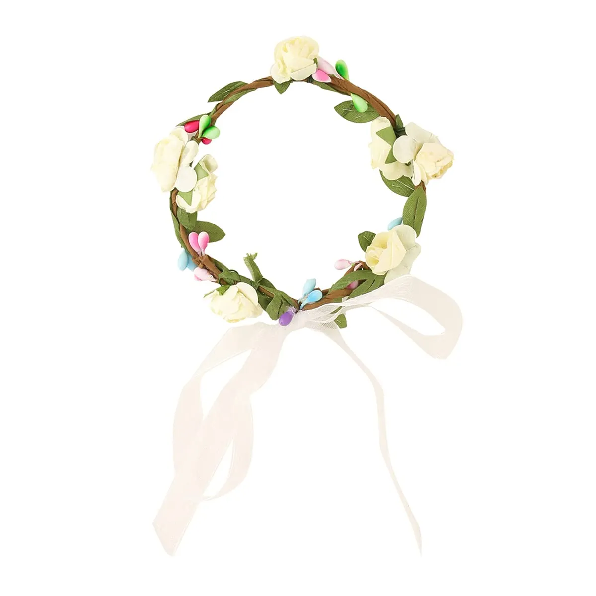 Yellow Chimes Floral Tiara and Bracelet Set for Women White Bridal Wedding Headband Hair Tiara For Women Bridesmaid Tiara Vines Set Hair Accessories.