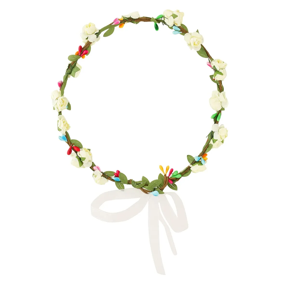 Yellow Chimes Floral Tiara and Bracelet Set for Women White Bridal Wedding Headband Hair Tiara For Women Bridesmaid Tiara Vines Set Hair Accessories.